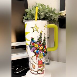Dr. Seuss Grinch Christmas Tumbler with Straw